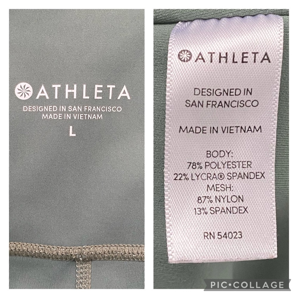 Athleta Athleta Eclipse 7/8 Tights Seafoam Green Sage Mesh Size Large - Picture 8 of 9